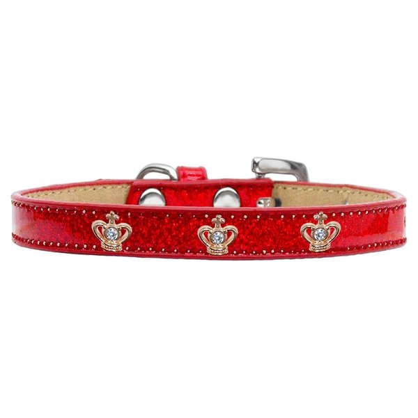 Mirage Pet Products Gold Crown Widget Dog CollarRed Ice Cream Size 12 633-5 RD12